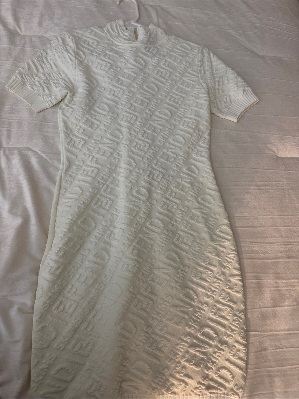 Fendi Skims White Logo Knit Dress